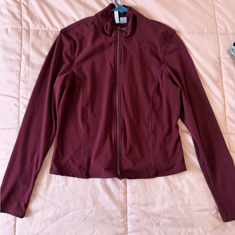 H&M zip up jacket BURGUNDY